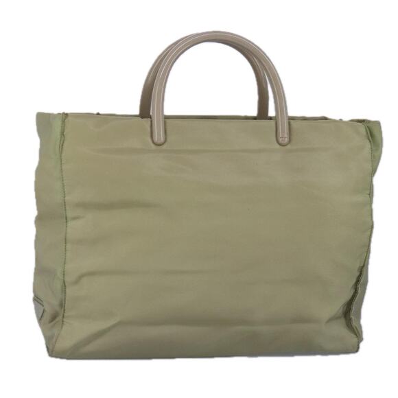 PRADA Tote Bag Nylon Plastic Beige Silver - Picture 1 of 16